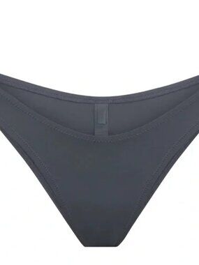 Skims Swim Micro Tanga Bikini Bottom - Gunmetal